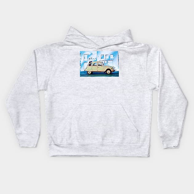 French Car 2CV Kids Hoodie by DeVerviers